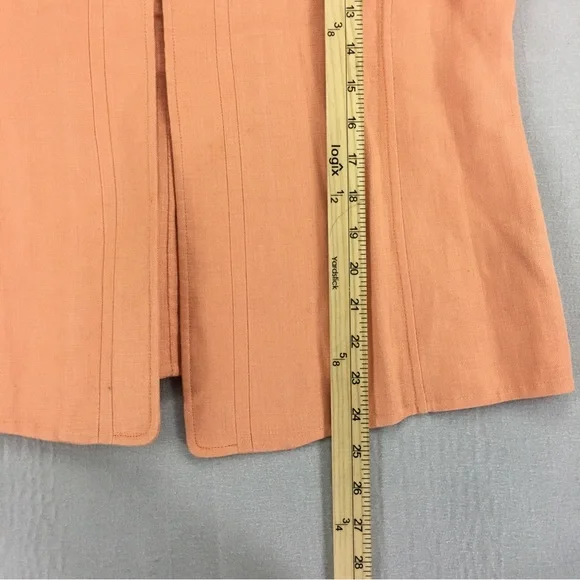 Linda Allard Ellen Tracy Linen Jacket Women's Size 10 Open Front Lined  Salmon - Picture 13 of 13